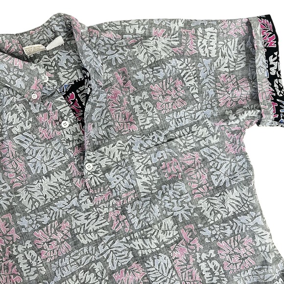 VTG Hawaiian Pullover Shirt Reverse Print Floral Mens Small - Picture 1 of 10